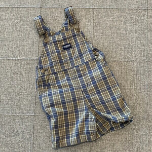 Oshkosh - 24 month/2T, plaid overalls